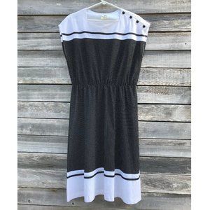 Vintage Sears Black and White Polka-Dot Dress